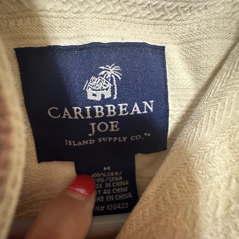 Caribbean Joe Cream Casual Button Down Shirt - Picture 5 of 5